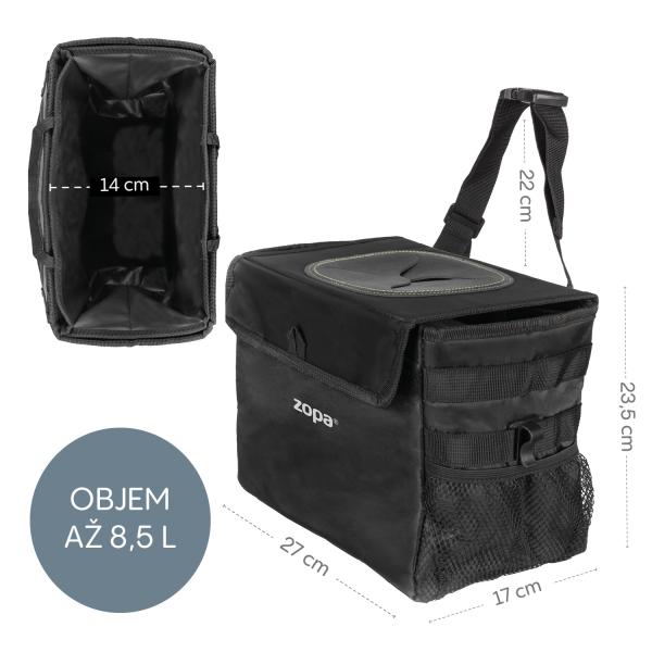 Vodotěsný odpadkový koš do auta s víkem, Black (obrázek 11)