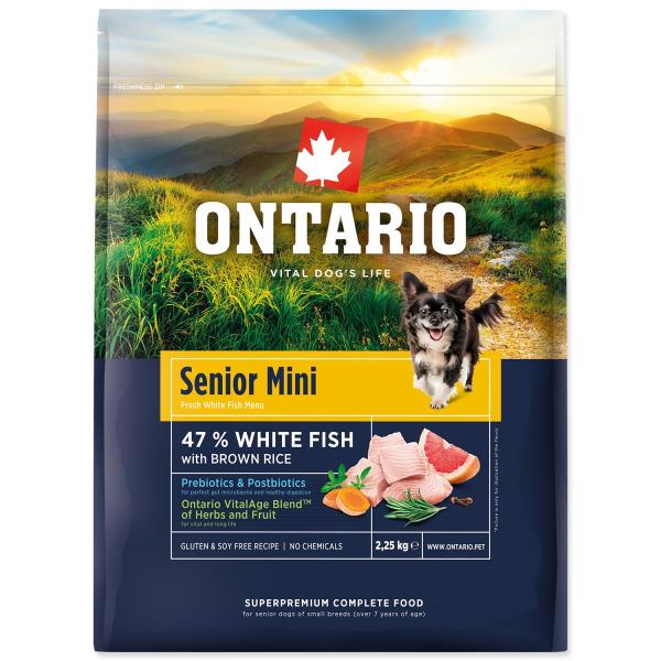 Krmivo Ontario Senior Mini Fish & Brown Rice 2,25kg (obrázek 3)