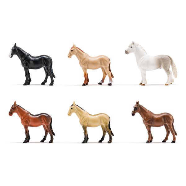 Koňská hlava s figurkami koní, 6ks