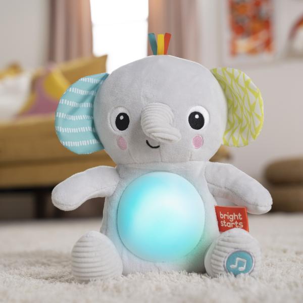 BRIGHT STARTS Hračka plyšová hudební svítící Hug-a-bye Baby ™ sloník 0m + (obrázek 3)