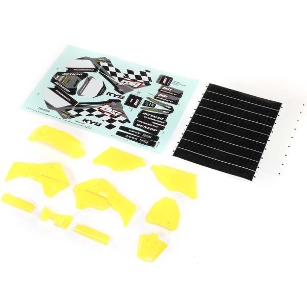 Losi carenatura plastica, gialla, adesivi: PM-MX