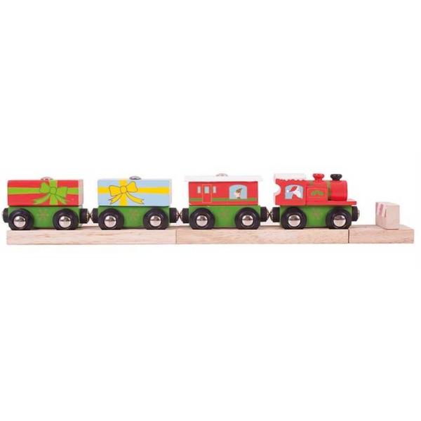Bigjigs Rail Vianočný vláčik + 3 koľaje