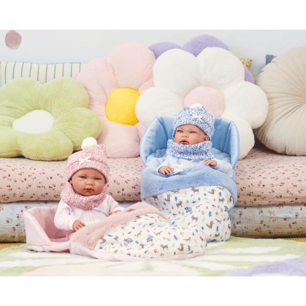 Llorens 73825 NEW BORN CHLAPEČEK - realistická panenka miminko s celovinylovým tělem (obrázek 6)