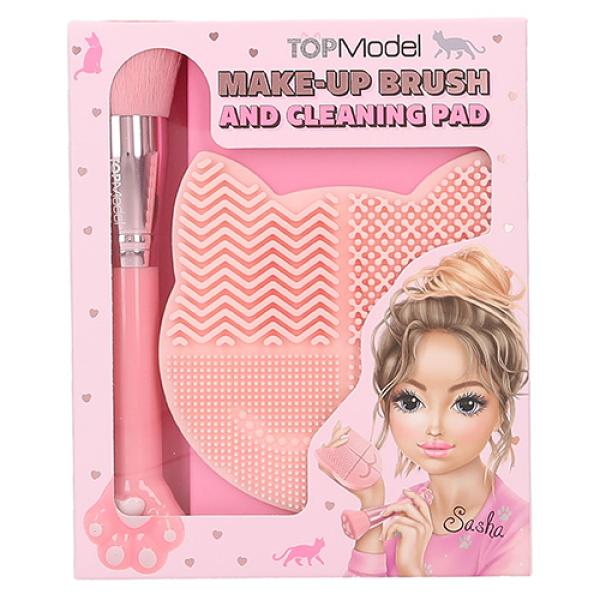 Top Model Make-up Brush and Cleaning Pad, 1x štetec, 1x čistiaca podložka