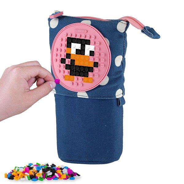 PIXIE CREW Pop Up pouzdro modré s bílými tečkami, malý panel