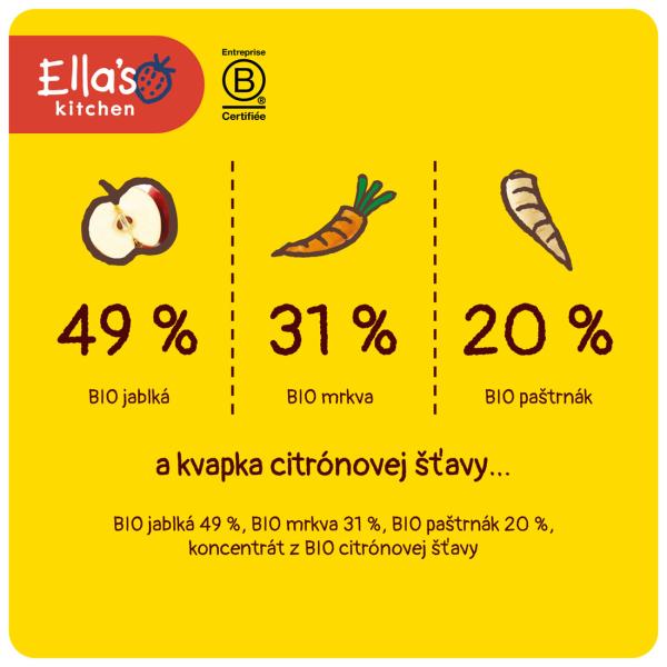 Ella’s Kitchen BIO Mrkev, jablko a pastinák (120 g)