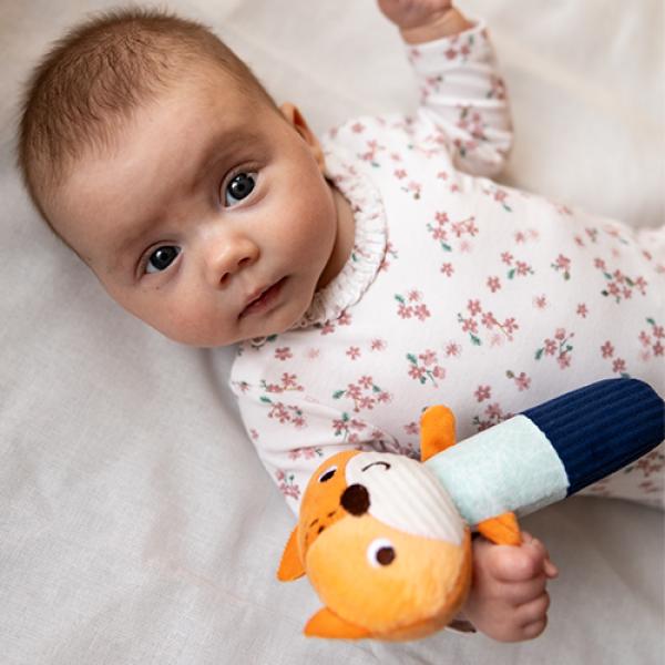 BABYONO Hračka pískací Liška Monday 3m+