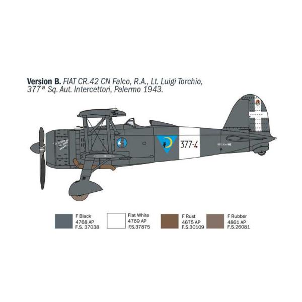 Model Kit letadlo 1485 - FIAT CR.42 CN "Falco" Noční stíhač (1:72) (obrázek 5)