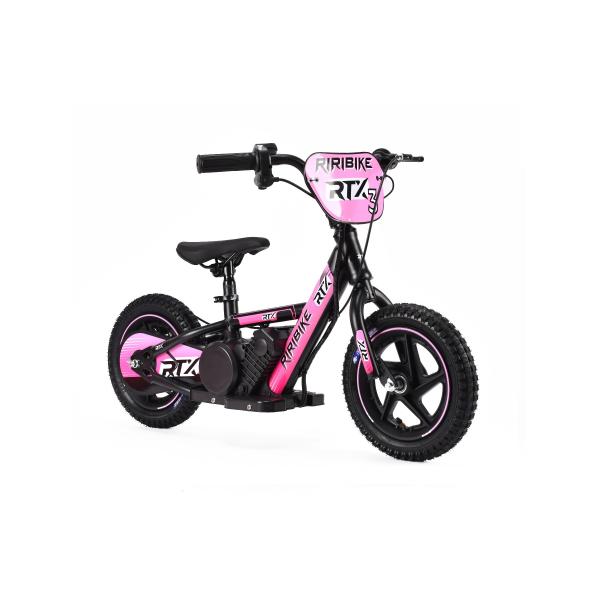 Bici Elettrica Per Bambini Riribike RTX3 24V (12"), Rose, Batteria Al Litio, Motore 100W, Freno A Disco, Sedile Regolabile In Morbido Pu-image