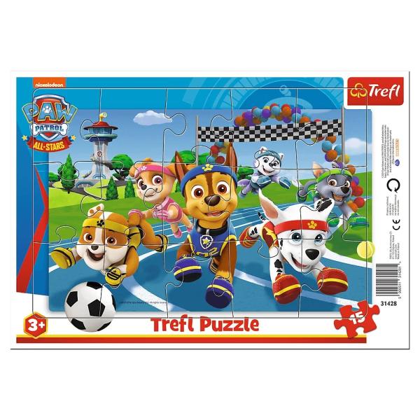 TREFL Deskové puzzle Paw Patrol 15 dílků. Poslušné psy