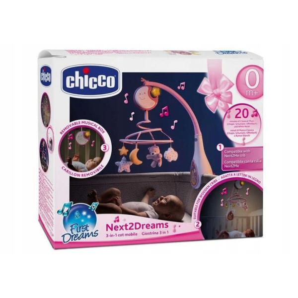 CHICCO Kolotoč nad postýlku Next2Dreams růžová 0m+ (obrázek 5)