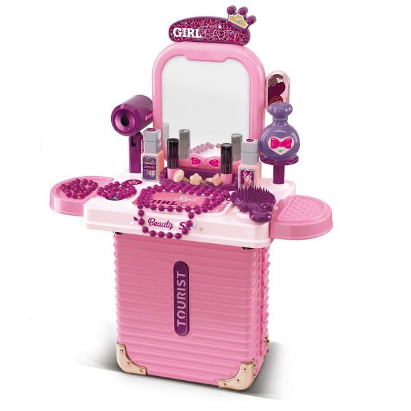 2v1 Malý kufr a kosmetický stolek se zrcadlem