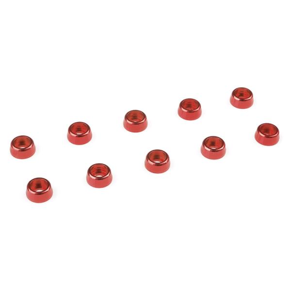 Podložka pre valc. hlavu M2/6mm hliník červená (10)