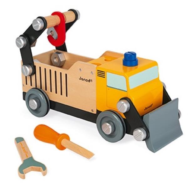 Janod Drevené auto a stavebnica Nákladné auto BricoKids