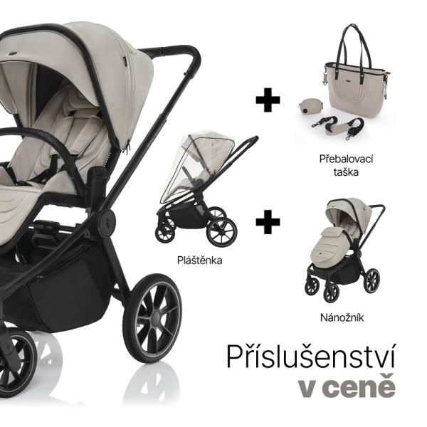 Set sportovní kočárek Move Cross 5 + hluboká korba XL 5 + adaptéry, Boss Grey (obrázek 6)