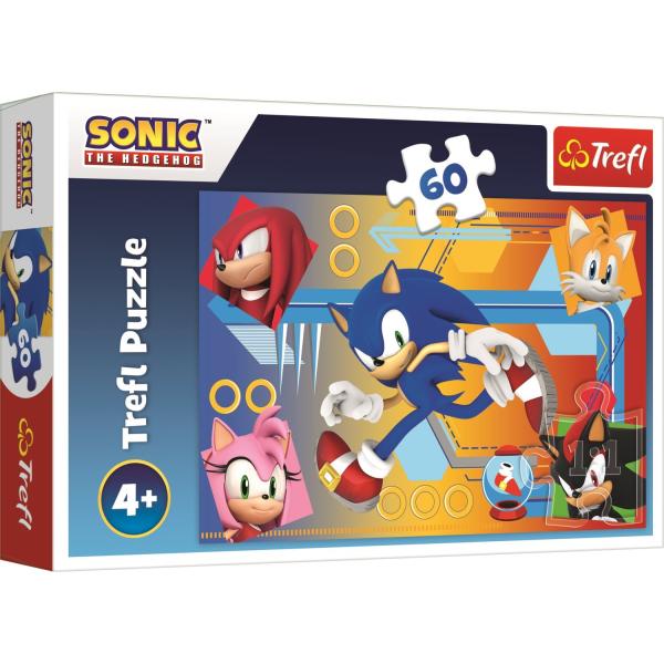 Trefl puzzle 60 dílků - Sonic v akci