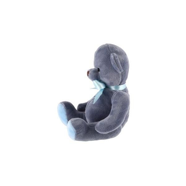 Medvěd sedící s mašlí plyš 20cm modrý (obrázek 4)