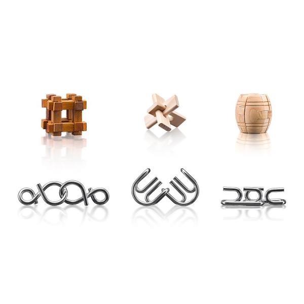 Hlavolam kov-dřevo Popular, sada 6ks