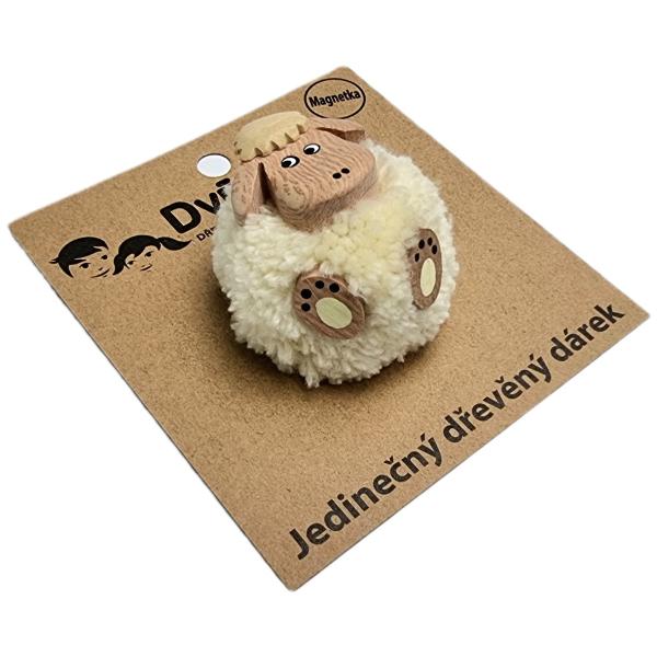 2Kids Toys Dřevěná magnetka velká pompon Ovce (obrázek 4)