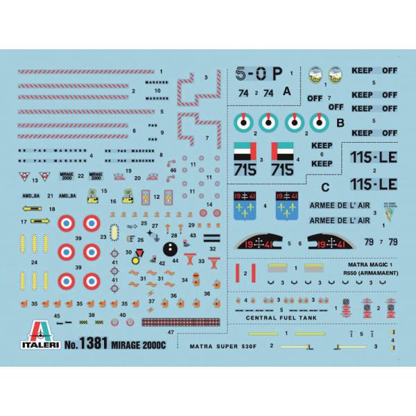 Model Kit letadlo 1381 - MIRAGE 2000 (1:72) (obrázek 3)
