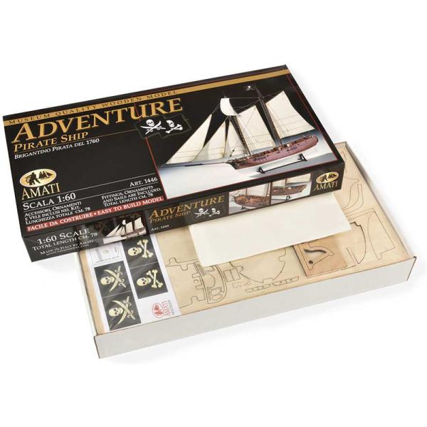 AMATI Adventure pirátská loď 1760 1:60 kit (obrázek 4)