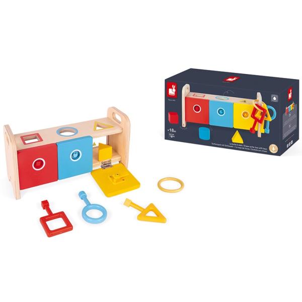 Janod vkládání a třídění s klíči a zámky série Montessori