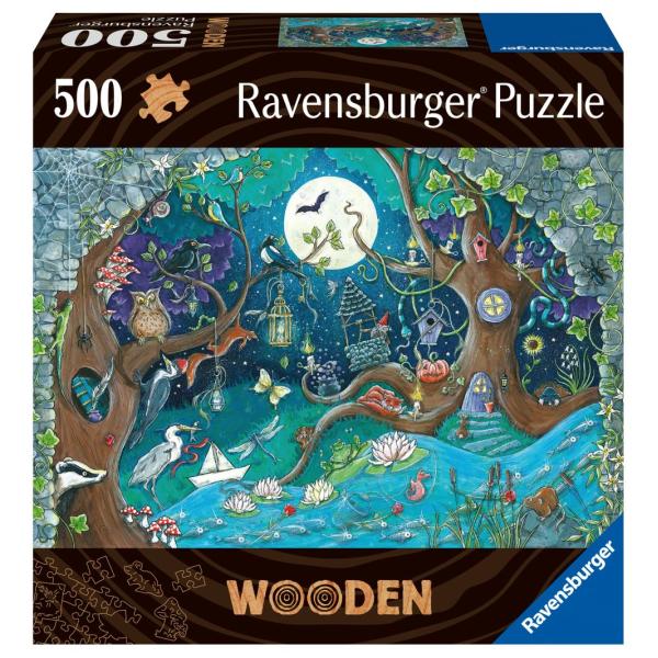 Ravensburger Dřevěné puzzle Kouzelný les 500 dílků