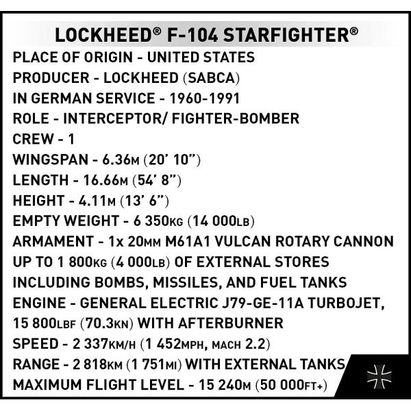 Cobi Armed Forces Lockheed F-104 Starfighter, 1:48, 420 k (obrázek 7)