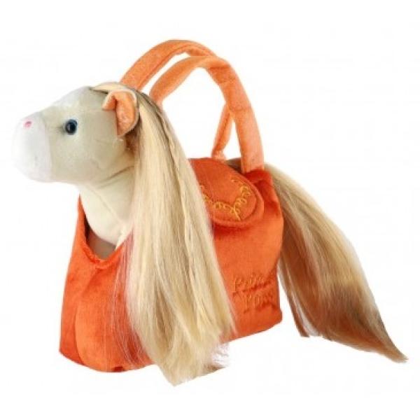 Jednorožec v kabelke/taške oranžovej plyš v sáčku