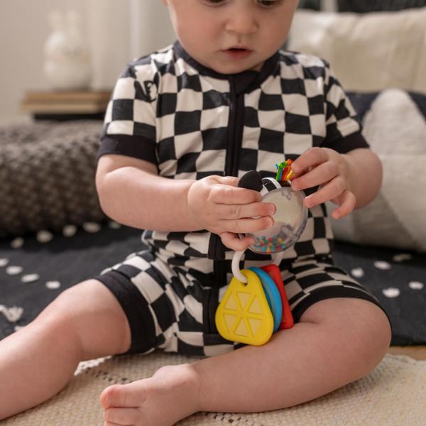 BABY EINSTEIN Kousátko s chrastítkem zebra Zen™ Shake-a-Shape bez BPA 0m+ (obrázek 5)