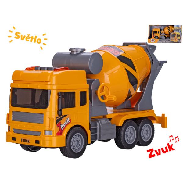 Auto stavebné domiešavač 27cm na zotrvačník na batérie so svetlom a zvukom