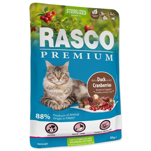 Kapsička Rasco Premium Sterilized kachna s brusinkou 85g