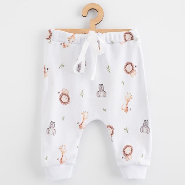 Detské bavlnené nohavice Jogger New Baby For Babies safari 56 (0-3m)