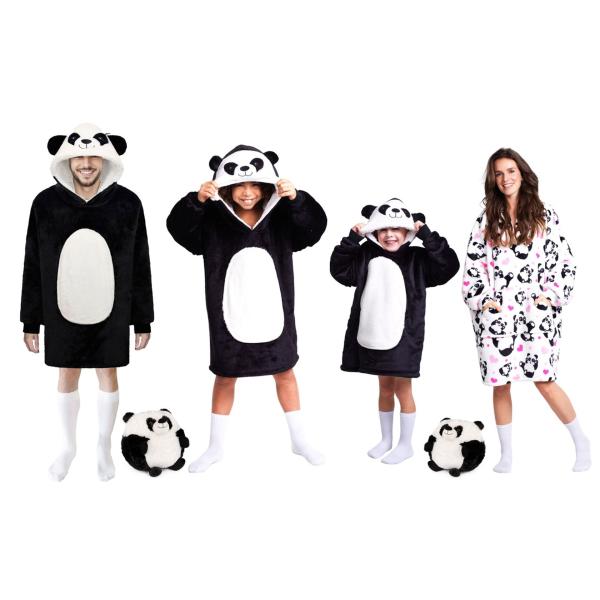 Cozy Noxxiez CH367 Panda - hřejivá televizní mikinová deka s kapucí pro teenagery a dospělé (obrázek 4)