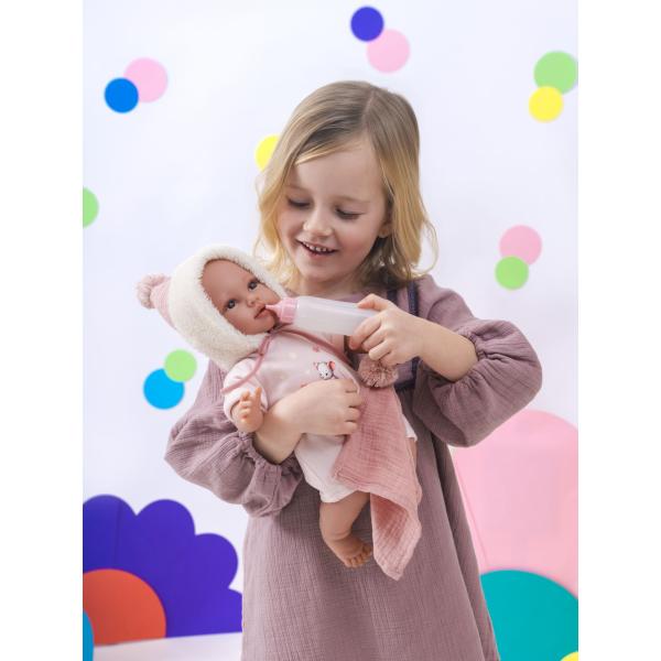 Llorens 63802 NEW BORN - realistická panenka miminko se zvuky a měkkým látkovým tělem (obrázek 8)