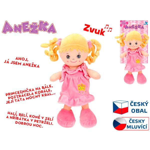 Panenka Anežka 36cm česky mluvící a zpívající blondýnka