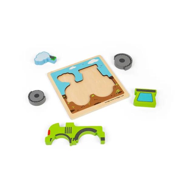 Bigjigs Toys Vkládací puzzle Traktor (obrázek 2)