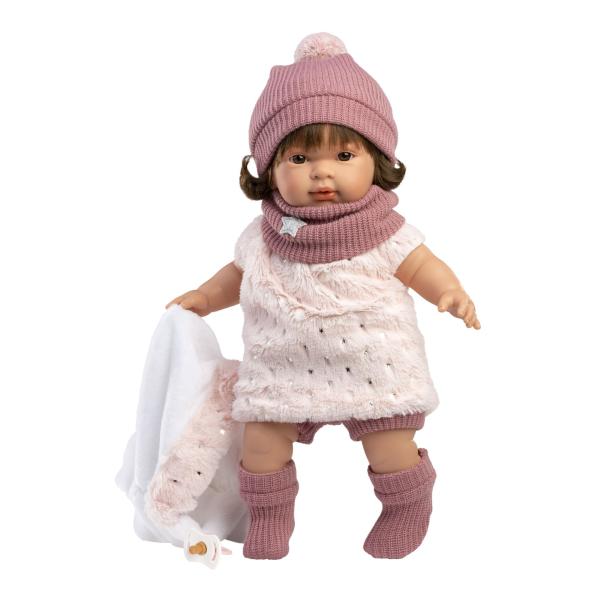 Llorens 42162 CARLA – realistická panenka se zvuky a měkkým látkovým tělem – 42 cm