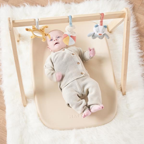 NATTOU Koš na pleny Dropy a přebalovací podložka Softy Beige 50×70 cm