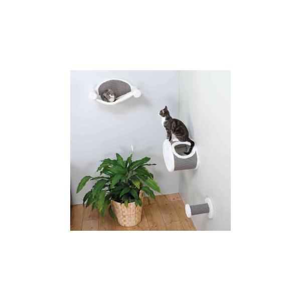 Škrabadlo na stěnu plyšová jeskyně pro kočku 42x29x28 cm