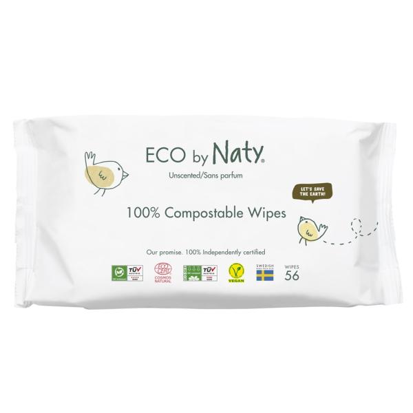 Eco by Naty Sensitive 56 ks, bez vůně - vlhčené ubrousky