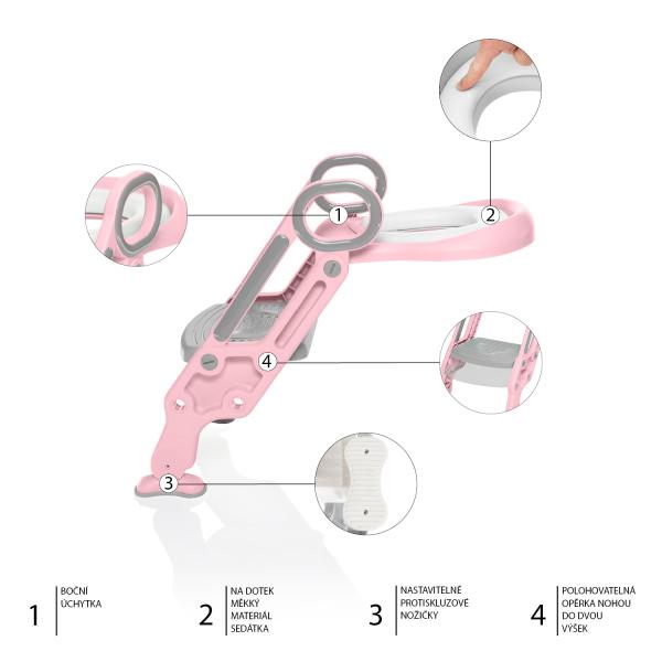 Schůdky na WC Loostep, Blush PInk (obrázek 7)