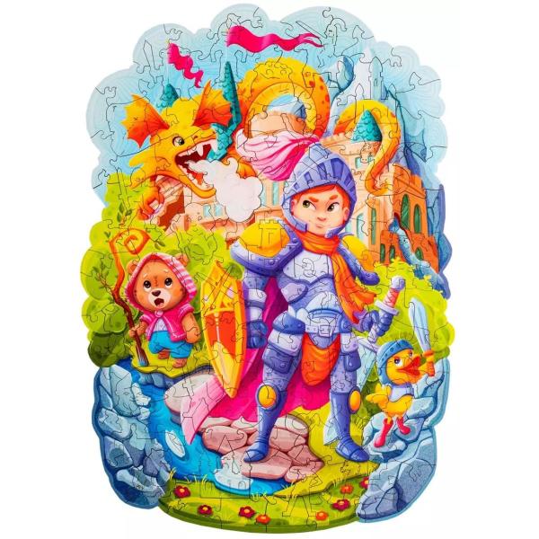 DŘEVĚNÉ BAREVNÉ PUZZLE – Statečný rytíř