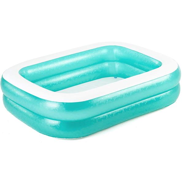 Bestway 54005 Piscina Familiar Hinchable Rectangular, Color Verde, 201 x 150 x 51 cm-image