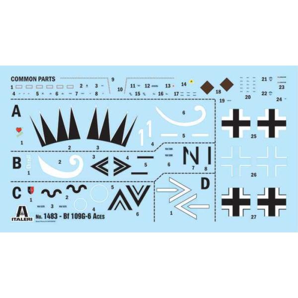 Model Kit letadlo 1483 – Bf 109 G-2/G-6 Aces (1:72)