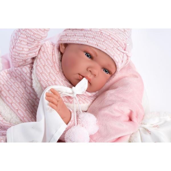 Llorens 73860 NEW BORN HOLČIČKA – realistická panenka miminko s celovinylová tělem – 40cm