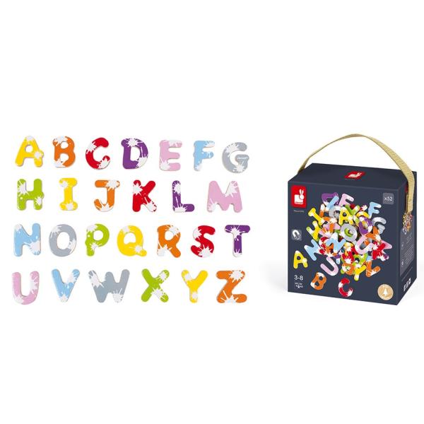 Janod Dřevěné magnetky abeceda Splash 52 ks (obrázek 4)