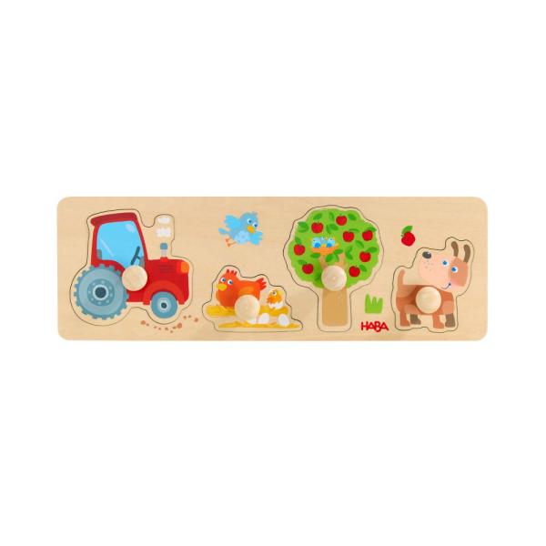 Haba Dřevěné vkládací puzzle s úchytem Farma (obrázek 3)