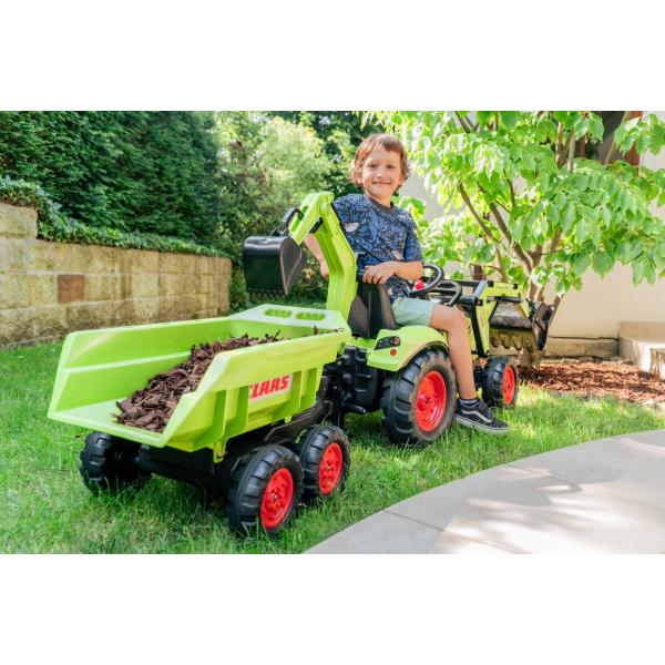 Falk šlapací traktor 2070W Claas backhoe s přední a zadní lžící a přívěsem (obrázek 9)