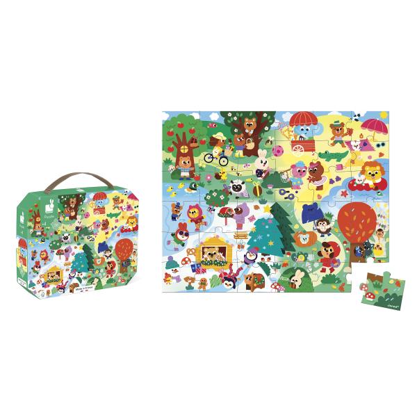 Janod Puzzle v kufříku Čtyři roční období 36 ks